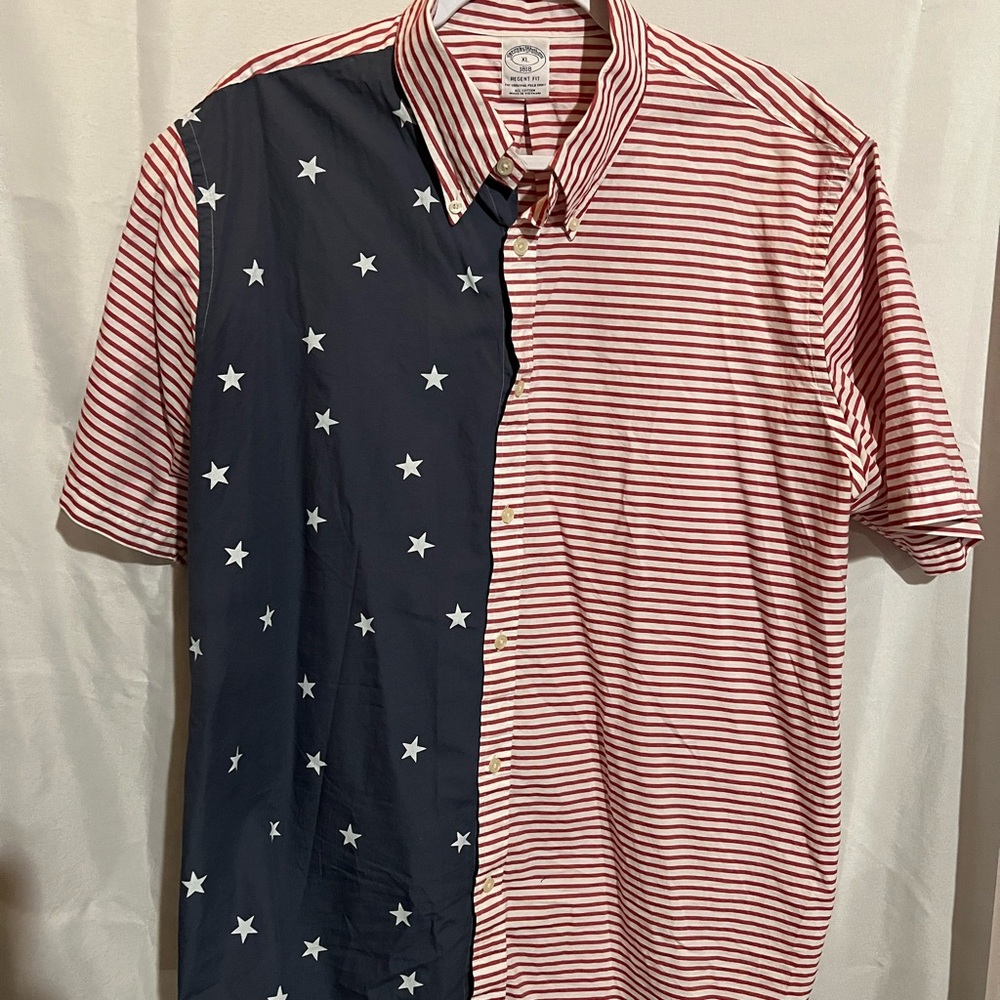 Brooks Brothers Red and Blue Casual Button Down Shirt